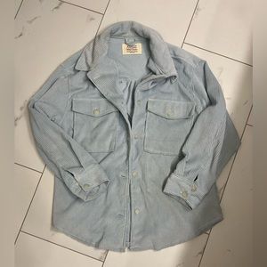 Ashley By 26 International Blue Corduroy Button Up